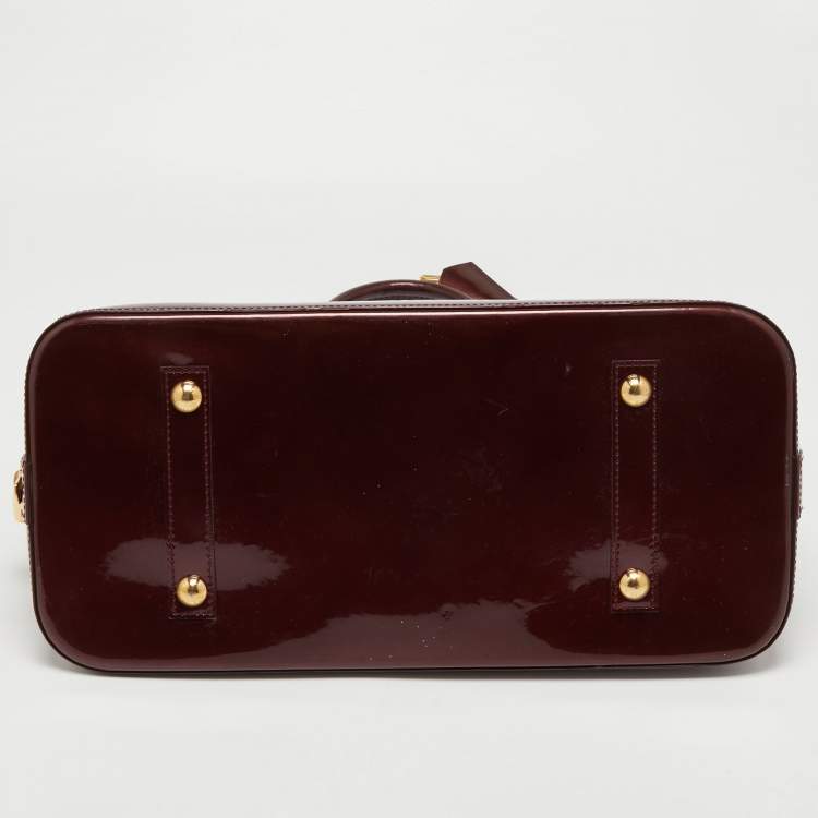 Pre Owned Louis Vuitton Rouge Fauviste Monogram Vernis Alma GM Bag