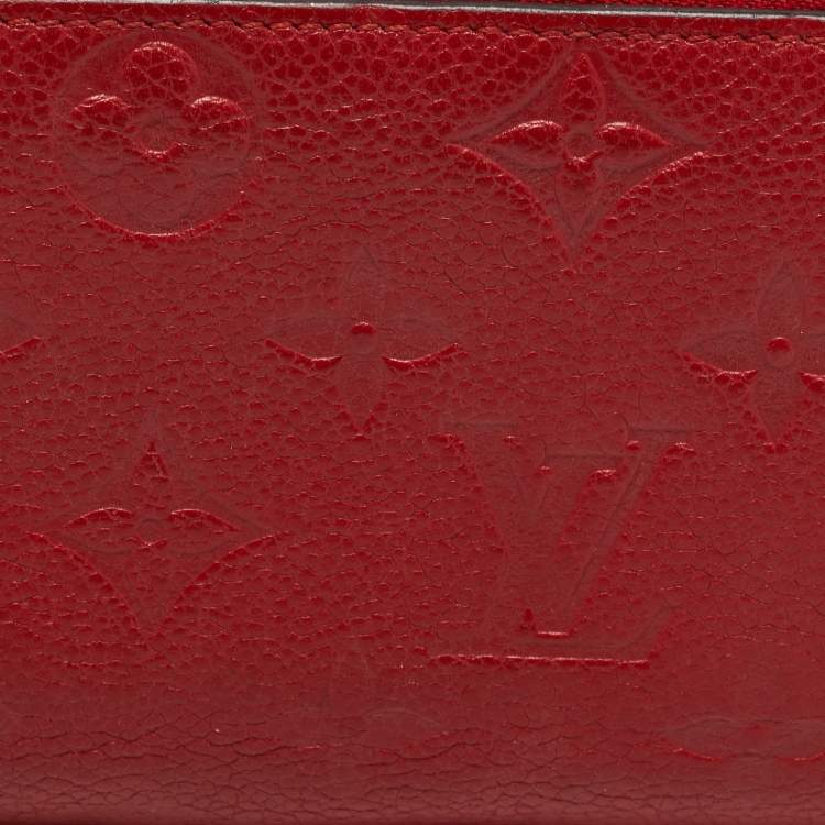 Pre Owned Louis Vuitton Scarlet Empreinte Monogram Clemence Wallet