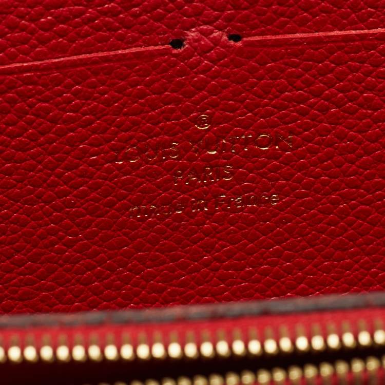 Pre Owned Louis Vuitton Scarlet Empreinte Monogram Clemence Wallet