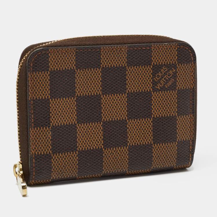 Pre Owned Louis Vuitton Damier Ebene Canvas Zippy Coin Purse