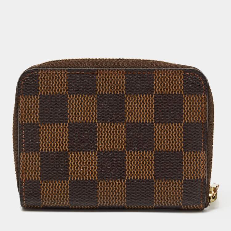 Pre Owned Louis Vuitton Damier Ebene Canvas Zippy Coin Purse