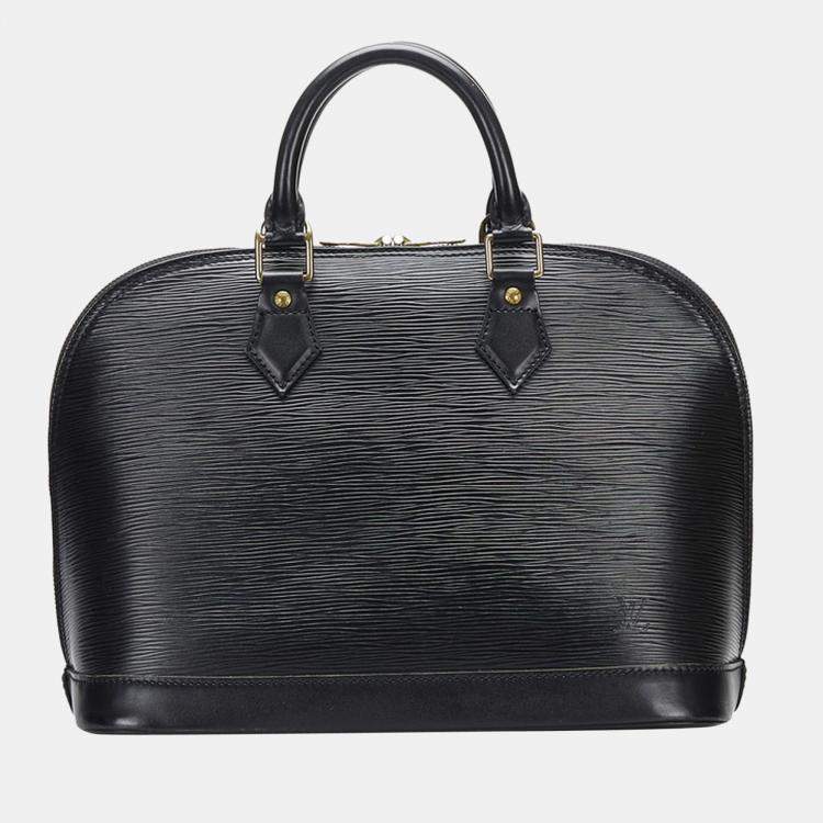 Pre Owned Louis Vuitton Black Epi Leather Alma PM Top Handle Bag