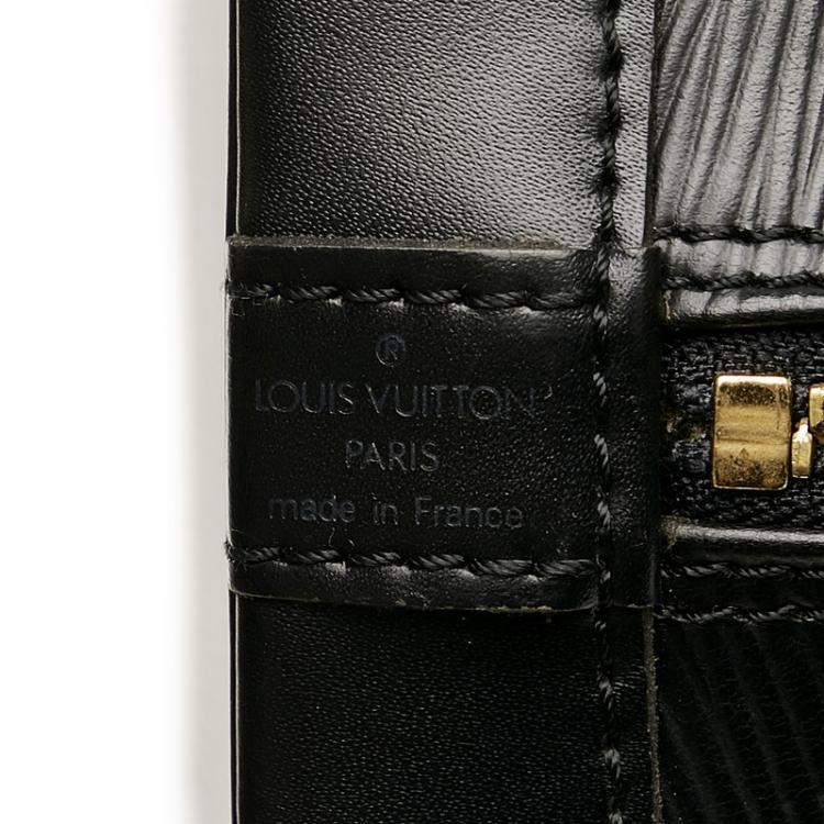 Pre Owned Louis Vuitton Black Epi Leather Alma PM Top Handle Bag