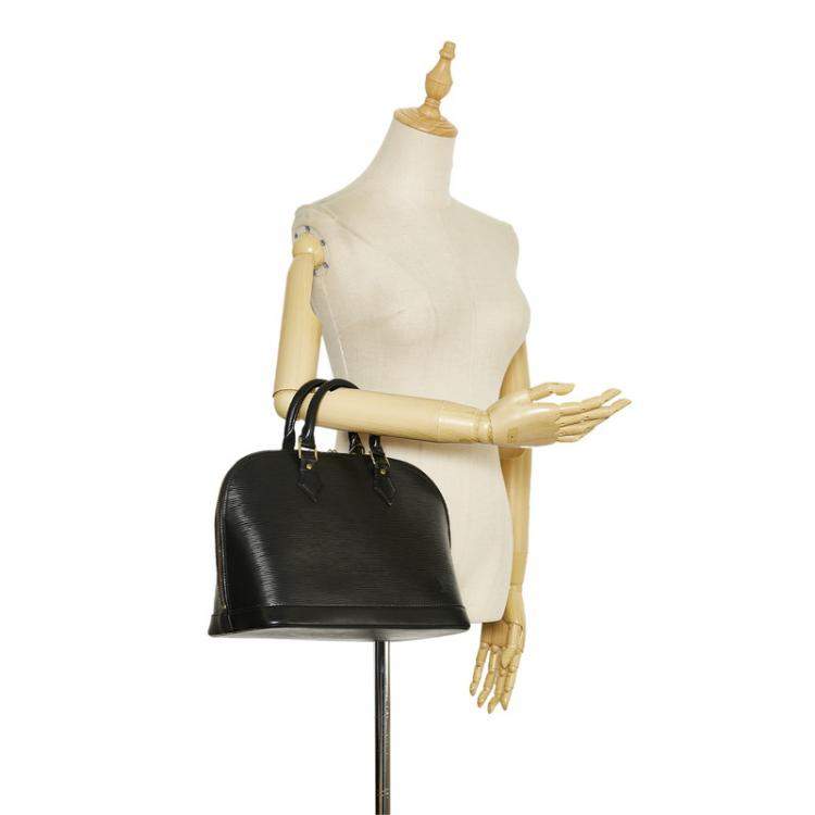 Pre Owned Louis Vuitton Black Epi Leather Alma PM Top Handle Bag