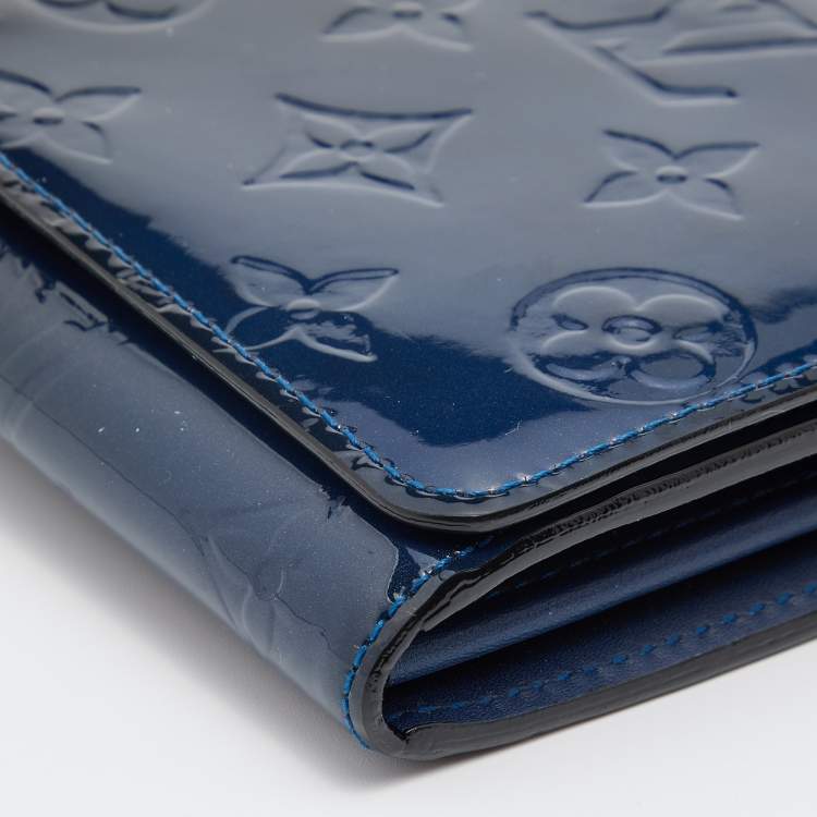 Pre Owned Louis Vuitton Grand Blue Monogram Vernis Chaine Wallet