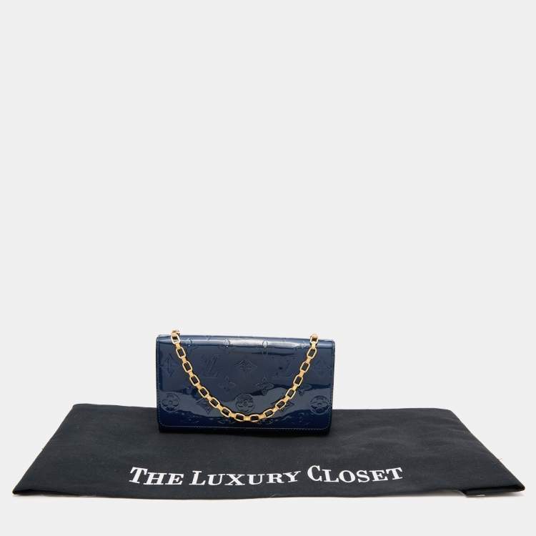 Pre Owned Louis Vuitton Grand Blue Monogram Vernis Chaine Wallet