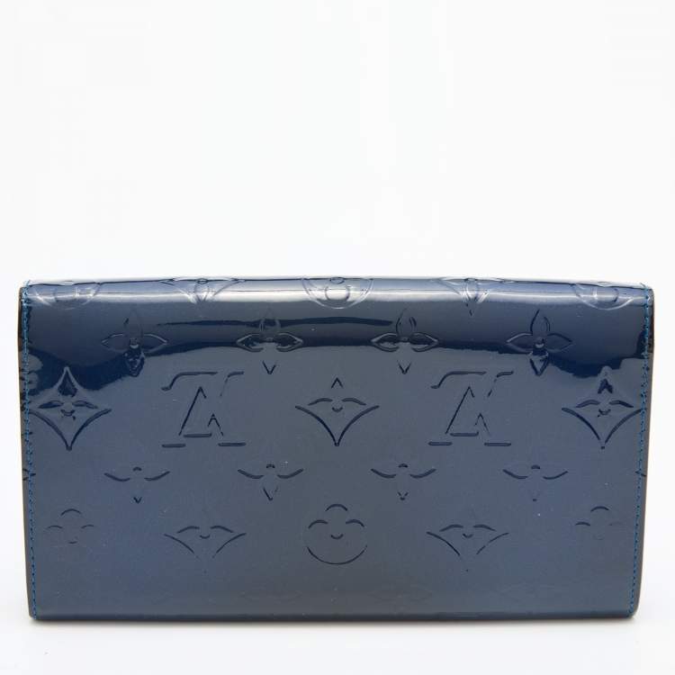 Pre Owned Louis Vuitton Grand Blue Monogram Vernis Chaine Wallet