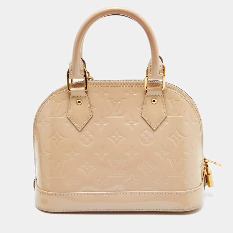 Pre Owned Louis Vuitton Rose Florentin Monogram Vernis Alma BB Bag