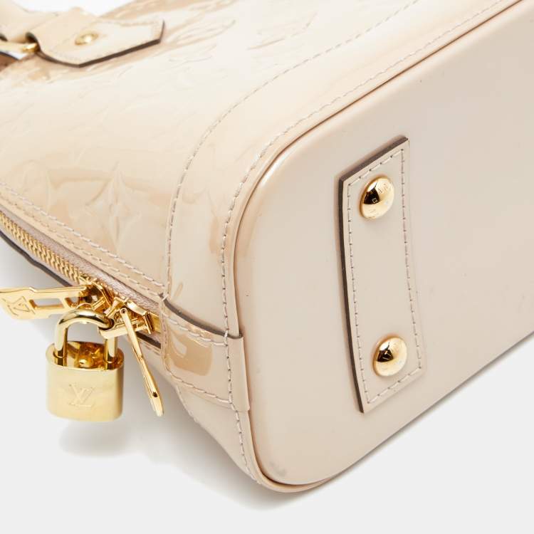 Pre Owned Louis Vuitton Rose Florentin Monogram Vernis Alma BB Bag