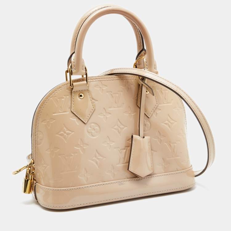 Pre Owned Louis Vuitton Rose Florentin Monogram Vernis Alma BB Bag