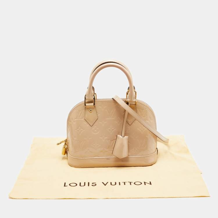 Pre Owned Louis Vuitton Rose Florentin Monogram Vernis Alma BB Bag