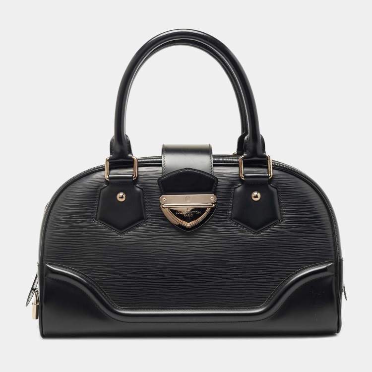 Louis Vuitton Black Epi Leather Bowling Montaigne GM Bag Louis