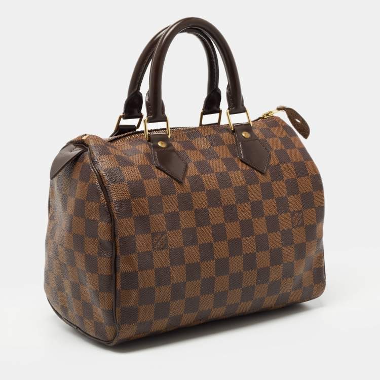 Pre Owned Louis Vuitton Damier Ebene Canvas Speedy 25 Bag