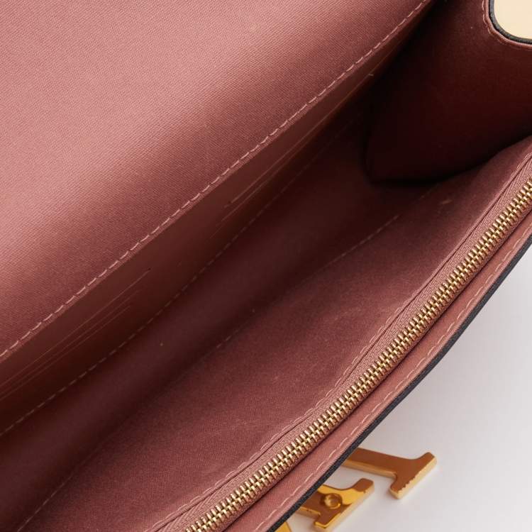 Pre Owned Louis Vuitton Rose Velours Patent Leather Louise Clutch