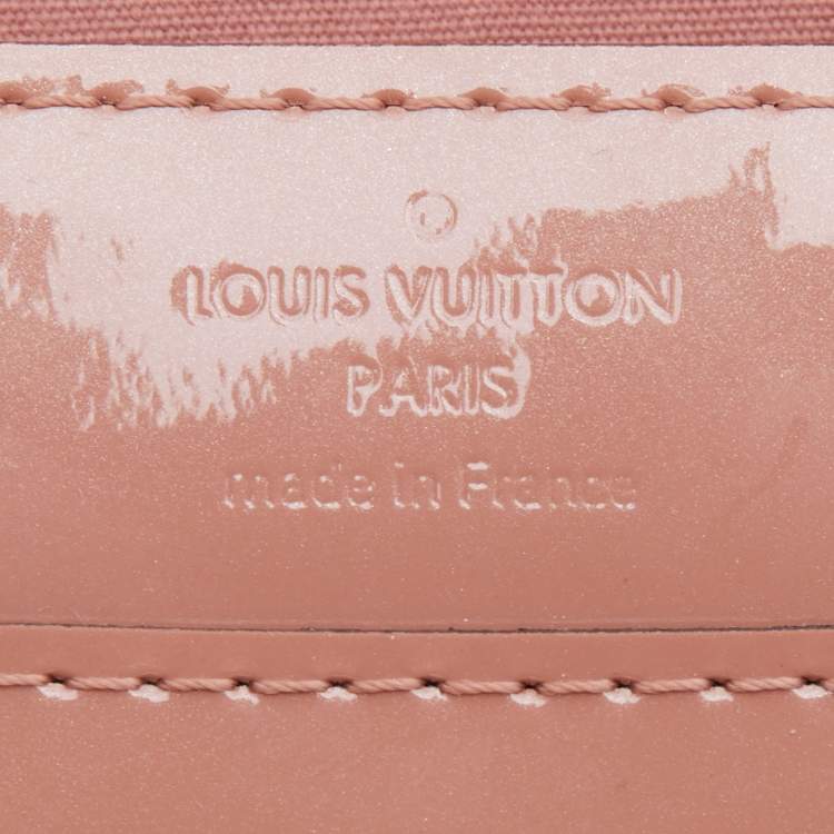 Pre Owned Louis Vuitton Rose Velours Patent Leather Louise Clutch