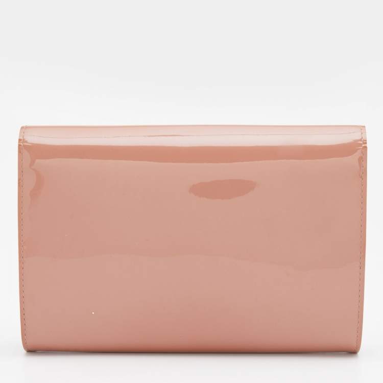 Pre Owned Louis Vuitton Rose Velours Patent Leather Louise Clutch