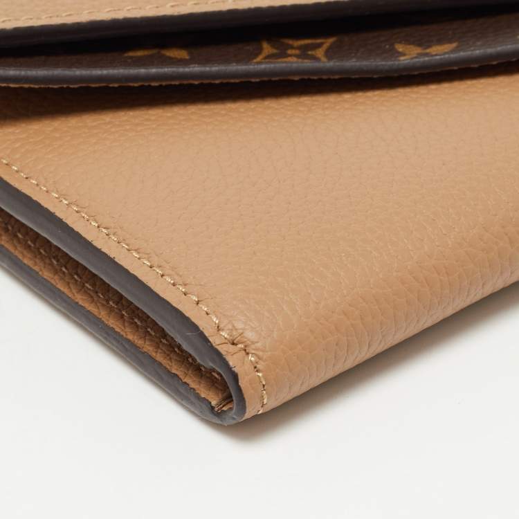 Pre Owned Louis Vuitton Beige Monogram Canvas and Leather Double V Wallet