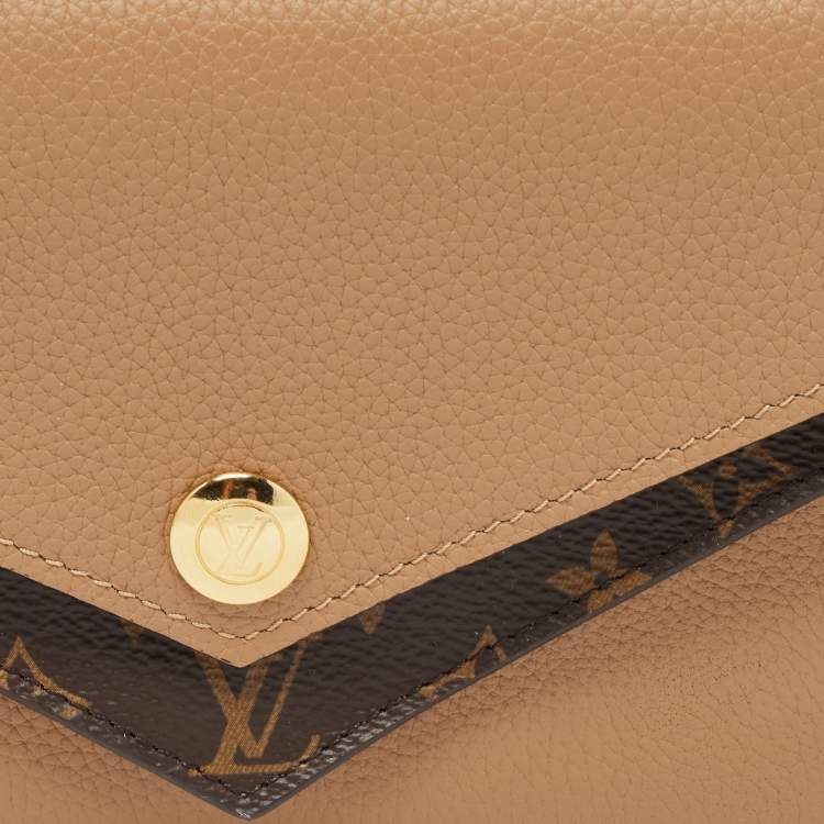 Pre Owned Louis Vuitton Beige Monogram Canvas and Leather Double V Wallet