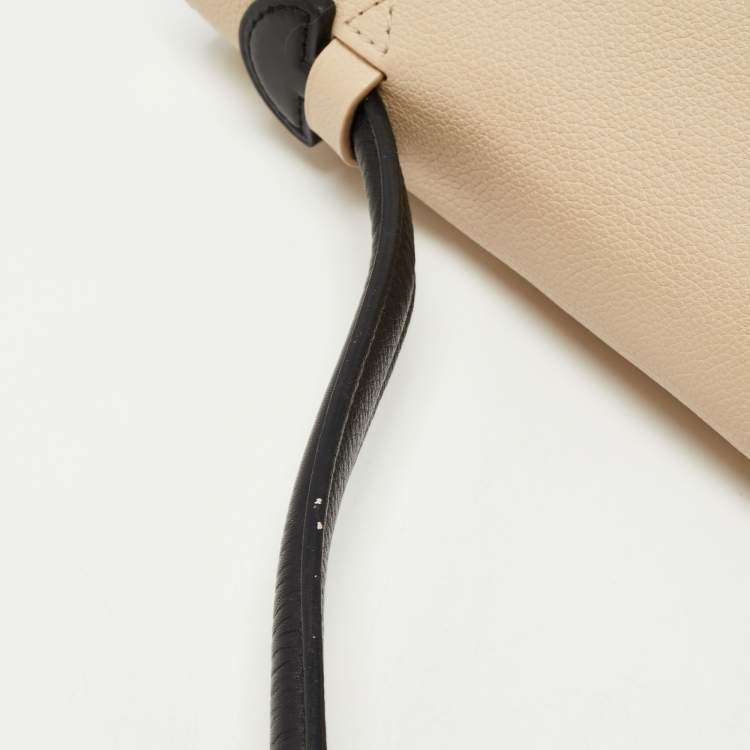 Pre Owned Louis Vuitton Black/Beige Leather Lockme MM Tote