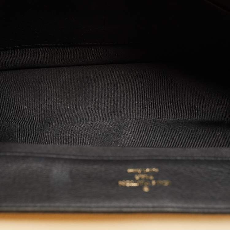 Pre Owned Louis Vuitton Black/Beige Leather Lockme MM Tote