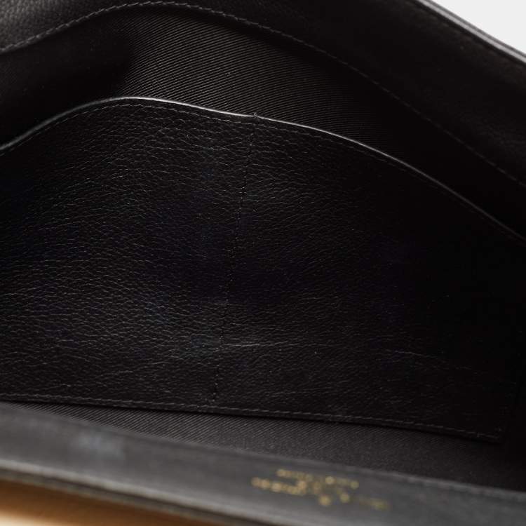 Pre Owned Louis Vuitton Black/Beige Leather Lockme MM Tote