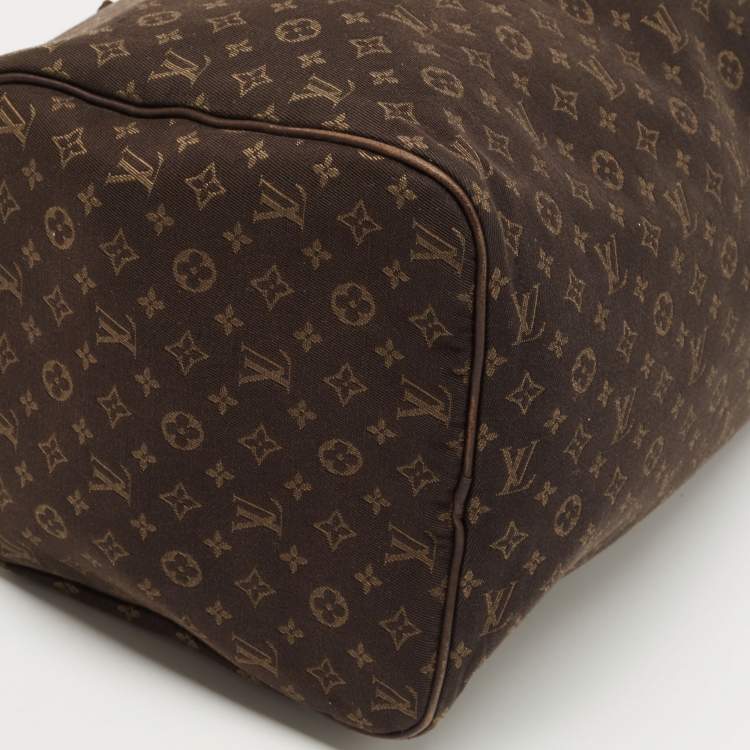 Pre Owned Louis Vuitton Fusain Monogram Mini Lin Canvas Speedy 30 Bag