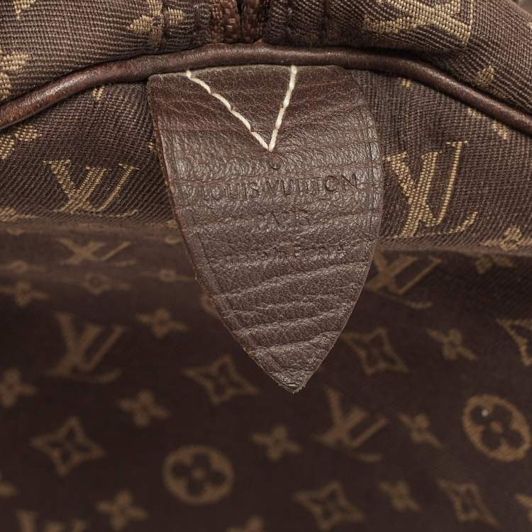 Pre Owned Louis Vuitton Fusain Monogram Mini Lin Canvas Speedy 30 Bag