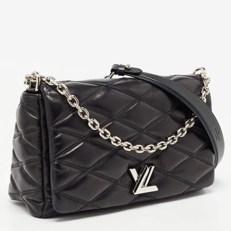 Pre Owned Louis Vuitton Black Quilted Leather GO-14 Malletage MM Bag
