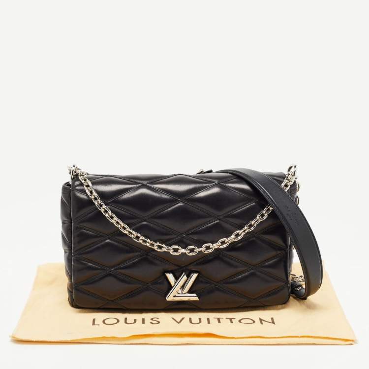 Pre Owned Louis Vuitton Black Quilted Leather GO-14 Malletage MM Bag