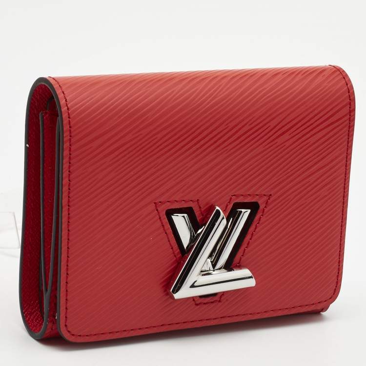 Pre Owned Louis Vuitton Coquelicot Epi Leather Twist Compact Wallet 