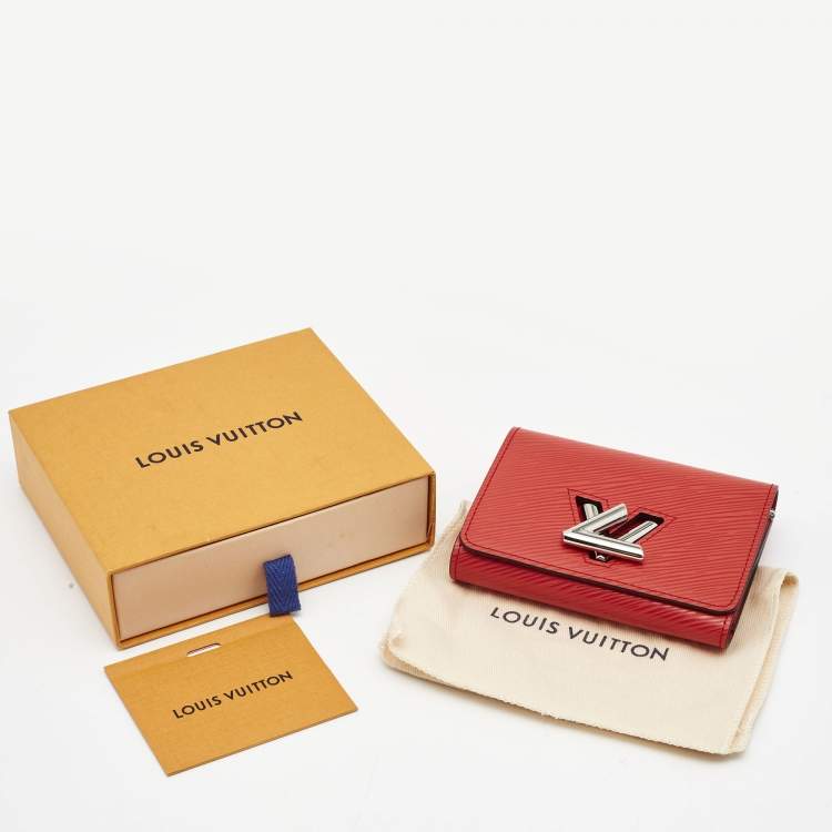 Pre Owned Louis Vuitton Coquelicot Epi Leather Twist Compact Wallet 
