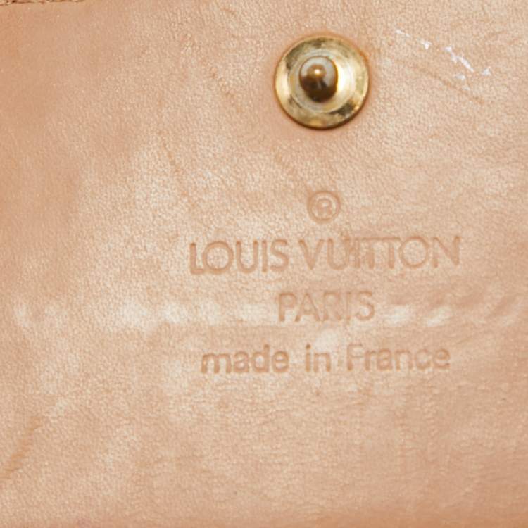 Pre Owned Louis Vuitton Noisette Monogram Vernis Sarah Wallet