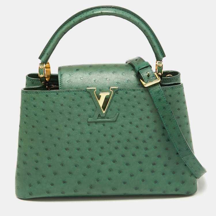Capucines Mini - Luxury Ostrich Leather Green