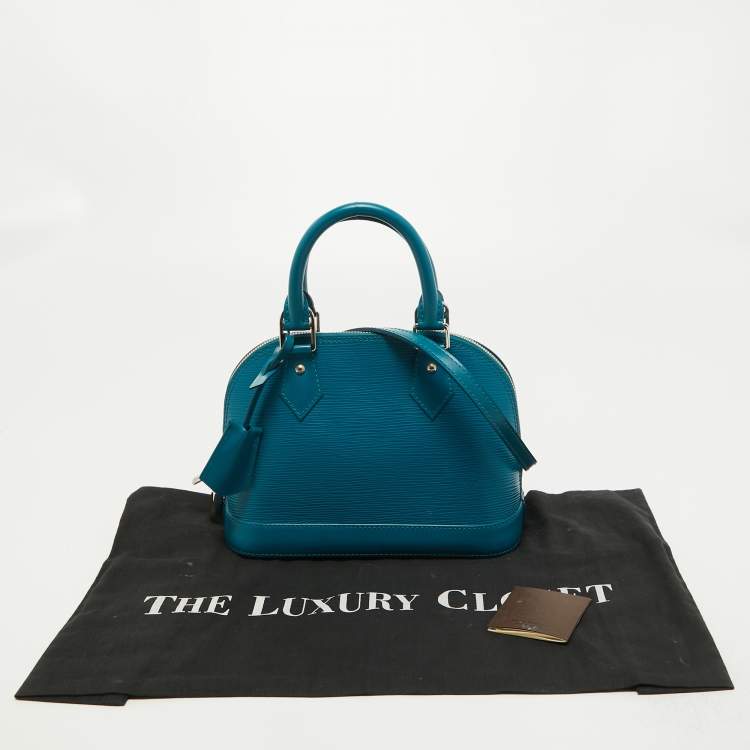 Pre Owned Louis Vuitton Teal Epi Leather Alma BB Bag