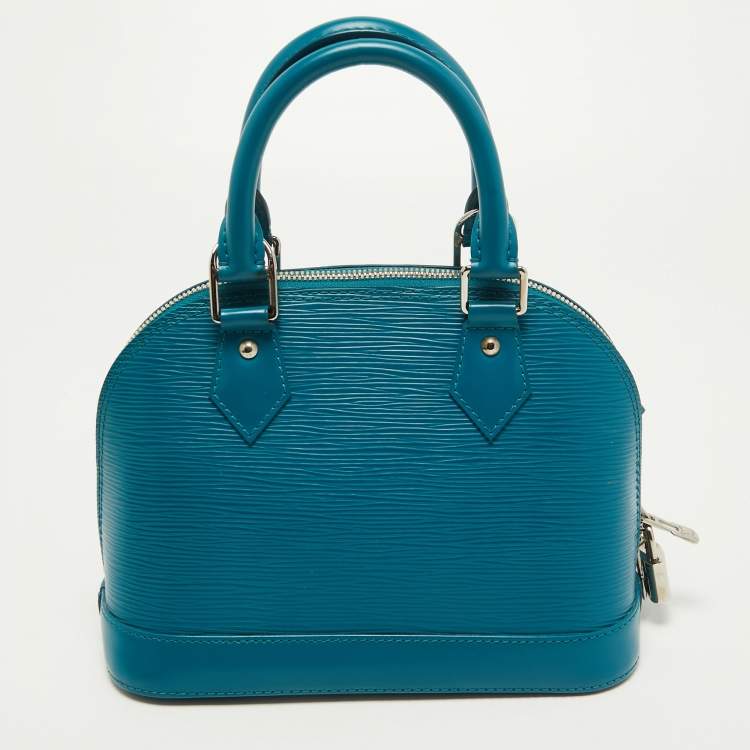 Pre Owned Louis Vuitton Teal Epi Leather Alma BB Bag