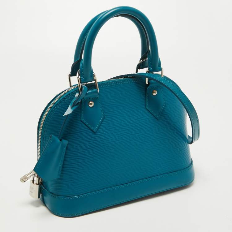 Pre Owned Louis Vuitton Teal Epi Leather Alma BB Bag