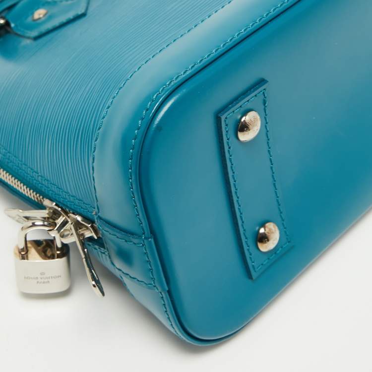 Pre Owned Louis Vuitton Teal Epi Leather Alma BB Bag