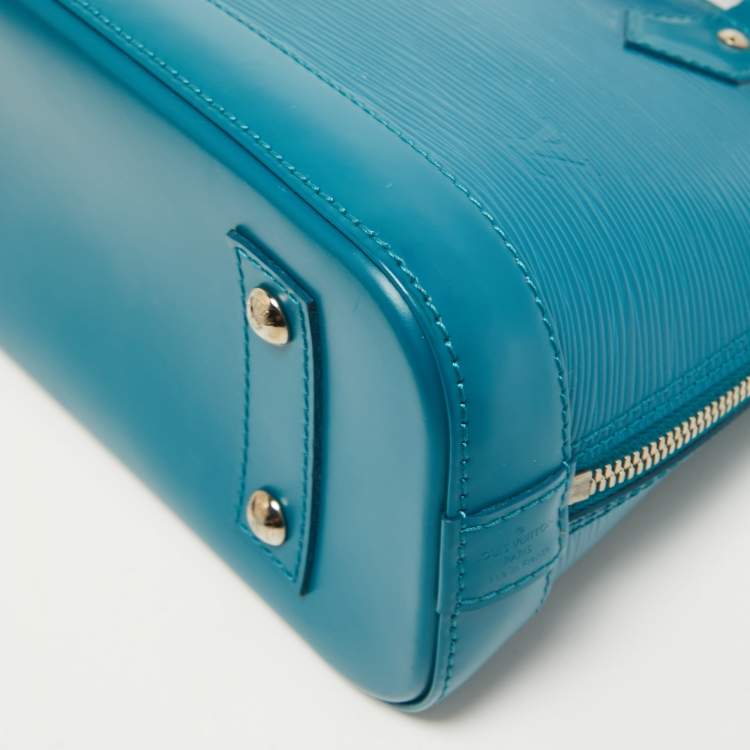 Pre Owned Louis Vuitton Teal Epi Leather Alma BB Bag