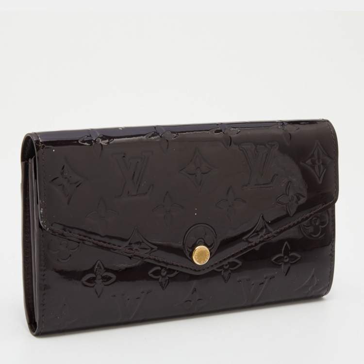 Pre Owned Louis Vuitton Amarante Monogram Vernis Jeanne Wallet