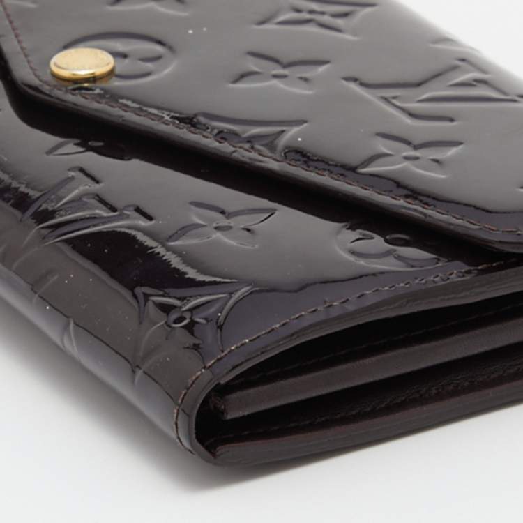 Pre Owned Louis Vuitton Amarante Monogram Vernis Jeanne Wallet