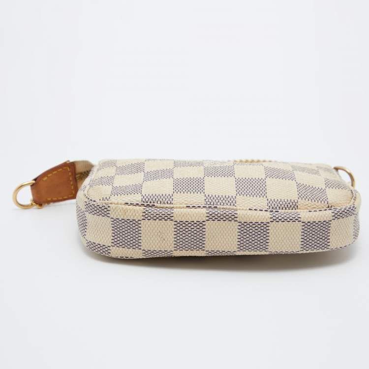 Pre Owned Louis Vuitton Damier Azur Canvas Mini Pochette Clutch