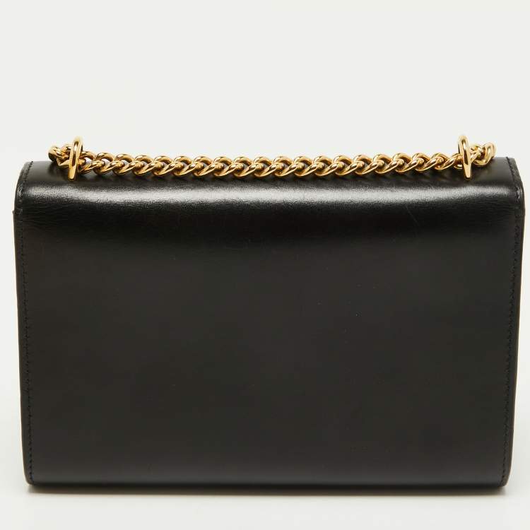 Pre Owned Louis Vuitton Black Leather Chain Louise MM Bag