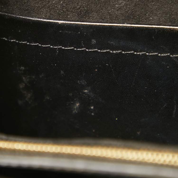 Pre Owned Louis Vuitton Black Leather Chain Louise MM Bag