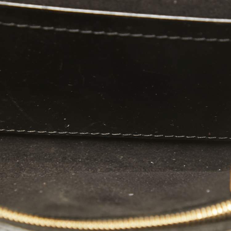 Pre Owned Louis Vuitton Black Leather Chain Louise MM Bag