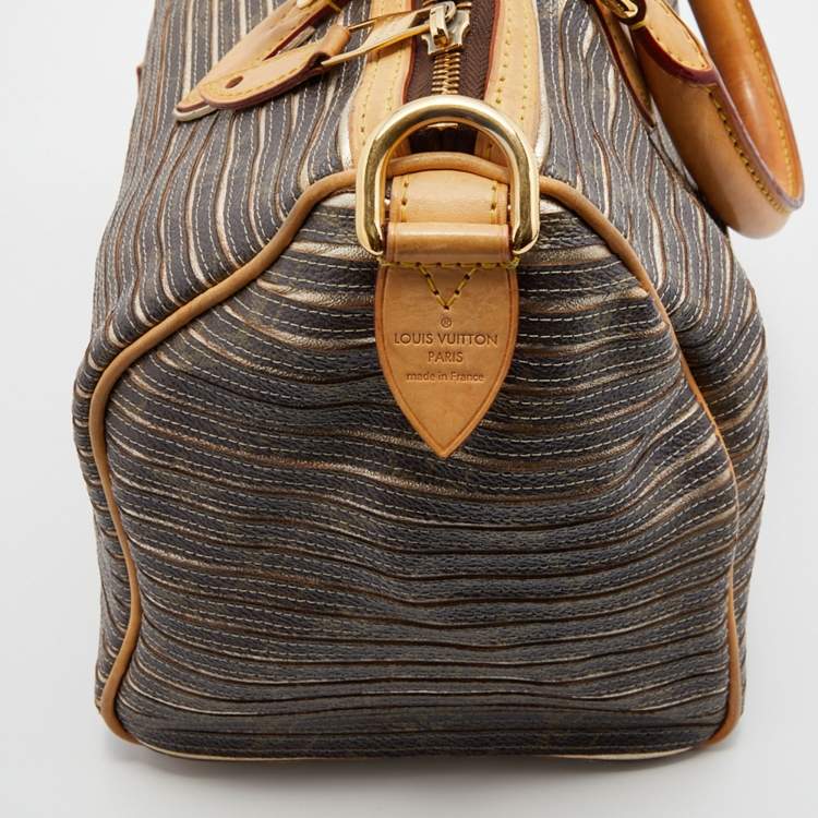 Pre Owned Louis Vuitton Argent Monogram Canvas and Leather Limited Edition Eden Speedy 30 Bag