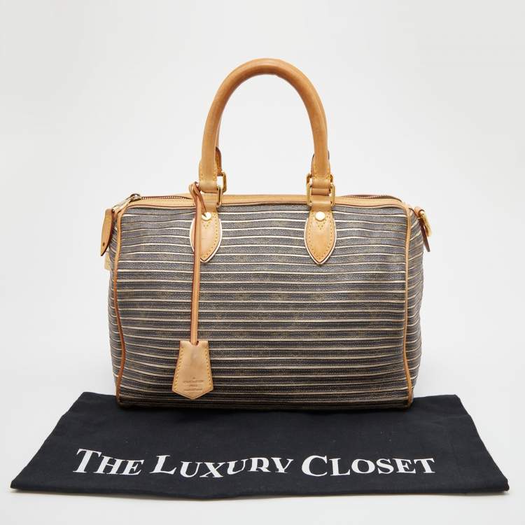 Pre Owned Louis Vuitton Argent Monogram Canvas and Leather Limited Edition Eden Speedy 30 Bag