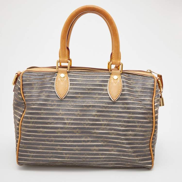 Pre Owned Louis Vuitton Argent Monogram Canvas and Leather Limited Edition Eden Speedy 30 Bag