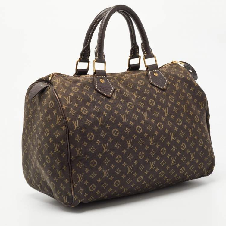 Pre Owned Louis Vuitton Monogram Canvas Mini Lin Speedy 30 Bag