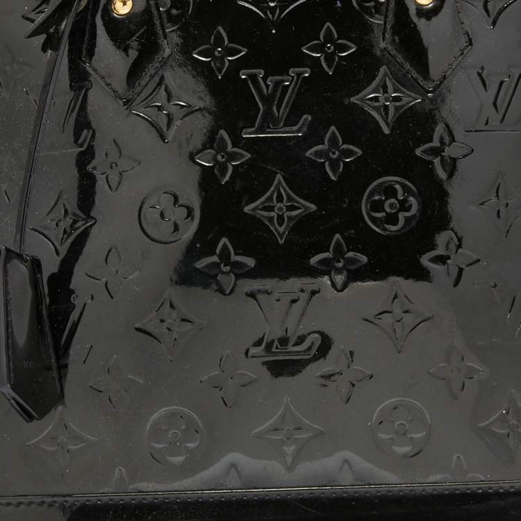 Pre Owned Louis Vuitton Black Monogram Vernis Alma PM Bag