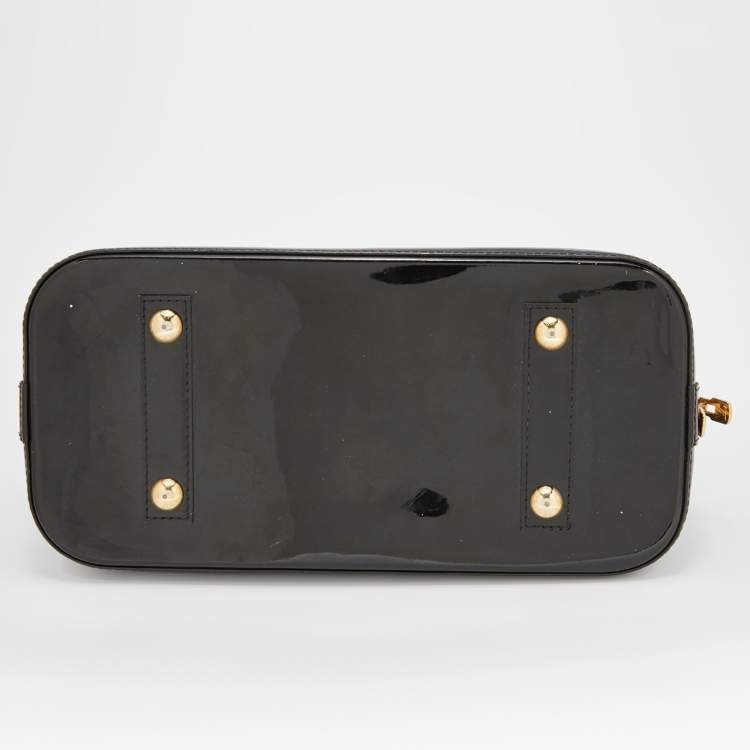 Pre Owned Louis Vuitton Black Monogram Vernis Alma PM Bag